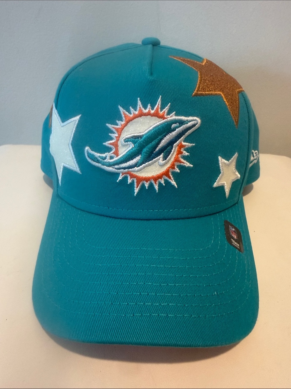 Dolphins Youth Turquoise Cap with Embroidered Star Patches NWOT